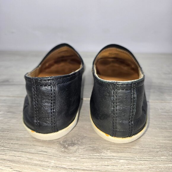 Frye Womens Black Leather Flats Loafers Shoes Sz 7M Slip On Casual Moccasin - Picture 9 of 11